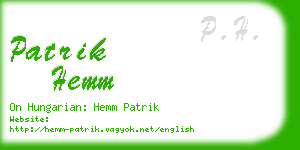 patrik hemm business card